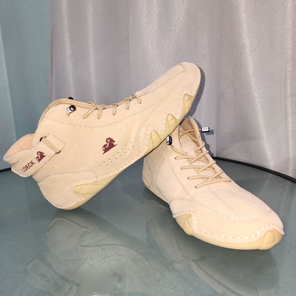 Mens Beck Khaki Suede High Top Sneakers Size 44